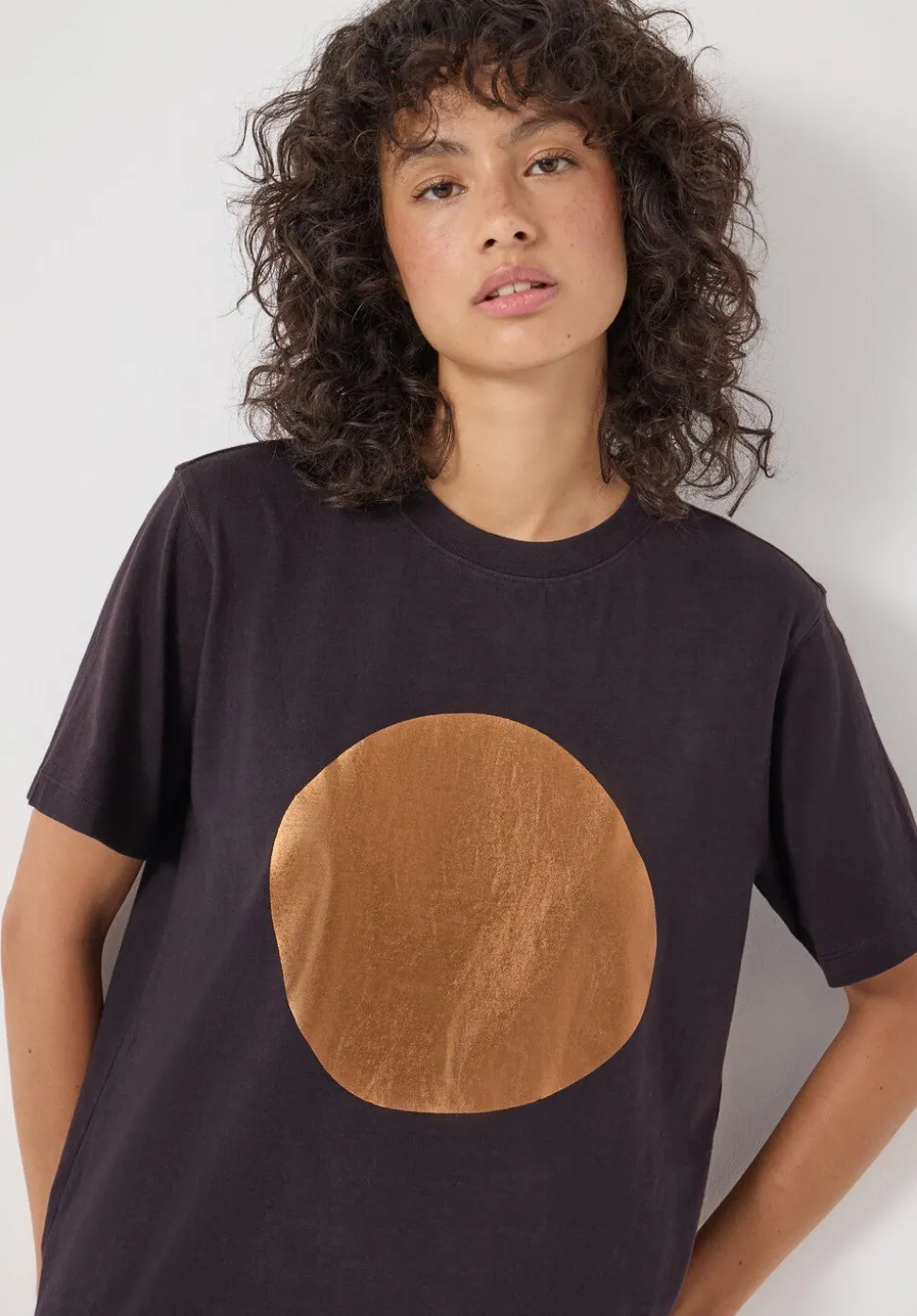 Metallic Graphic Cotton T-Shirt