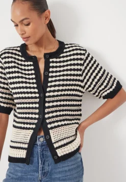 Mono Stitch Short Sleeve Cotton Cardigan