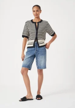 Mono Stitch Short Sleeve Cotton Cardigan
