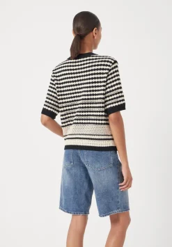 Mono Stitch Short Sleeve Cotton Cardigan
