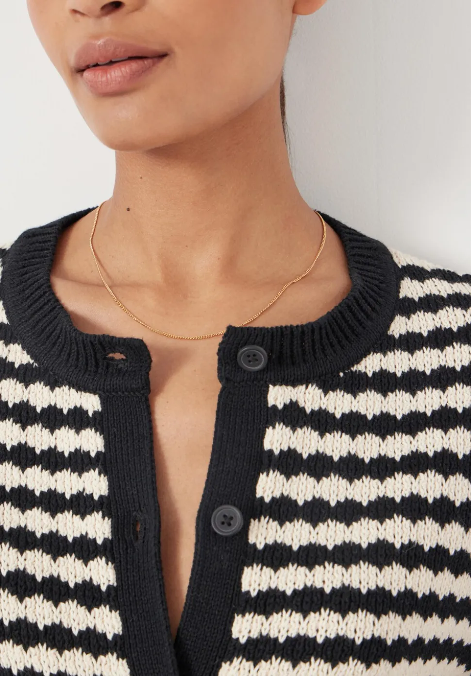 Mono Stitch Short Sleeve Cotton Cardigan