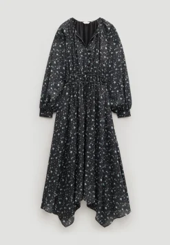 Odelia Printed Long Sleeve Chiffon Dress