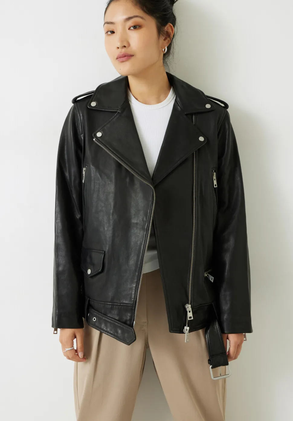 Oversized Leather Jacket
