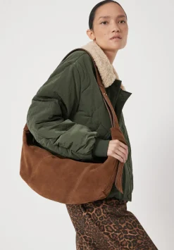 Oversized Suede Crescent Bag
