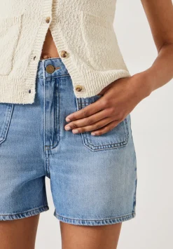 Patch Pocket Denim Shorts