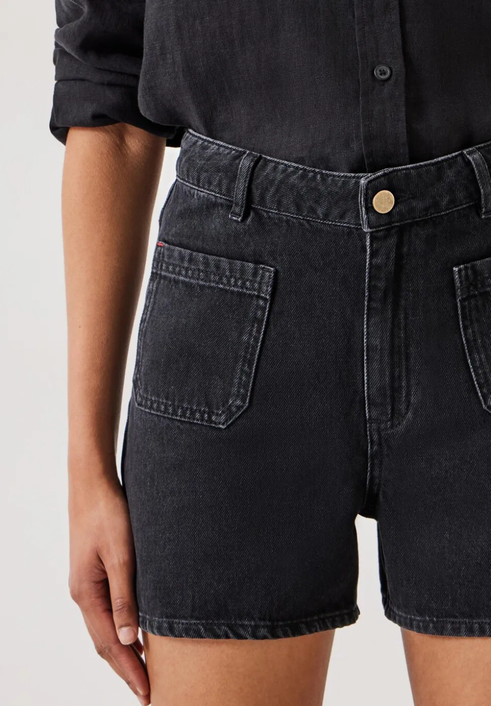 Patch Pocket Denim Shorts