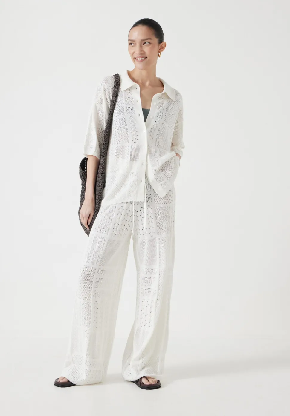Patchwork Stitch Knitted Top
