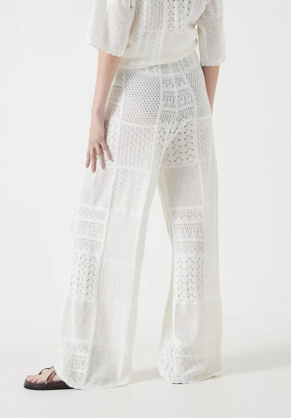 Patchwork Stitch Knitted Trouser