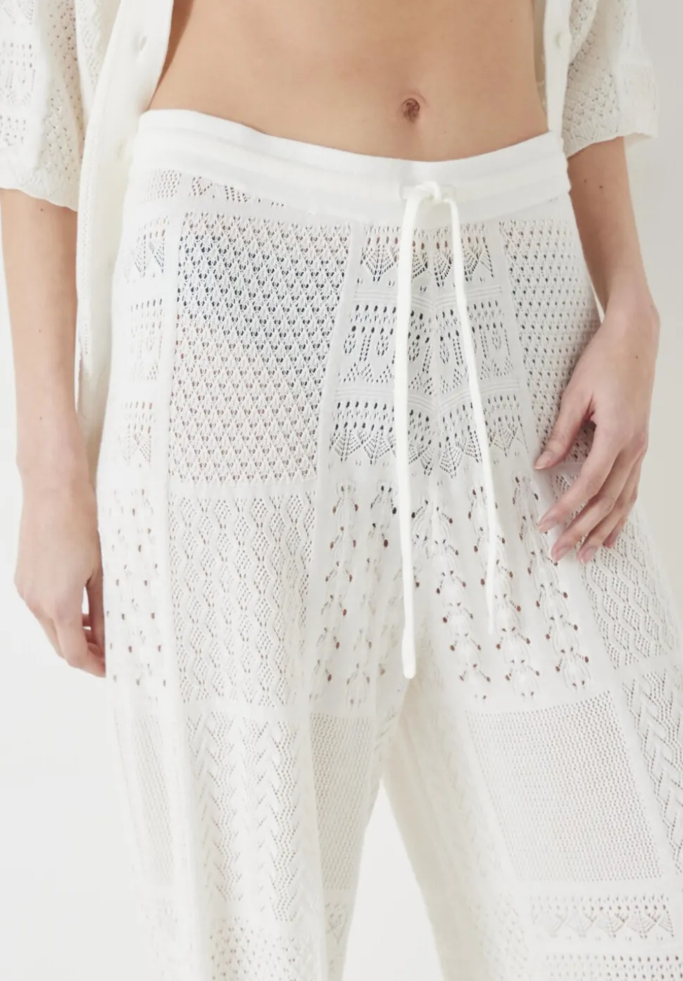 Patchwork Stitch Knitted Trouser
