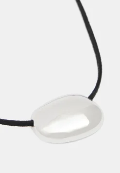 Pebble Pendant Cord Necklace