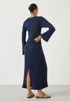 Penny Crew Neck Ribbed Knitted Dress