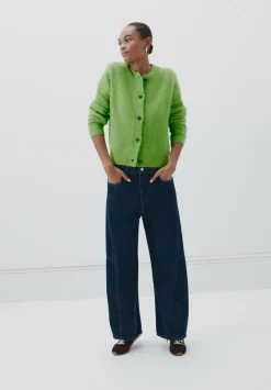 Perrin Crew Neck Alpaca Wool Cardigan