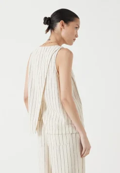 Phoebe Linen Blend Stripe Waistcoat