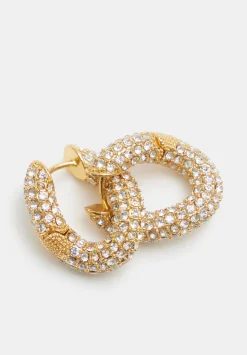 Pia Pave Twist Hoop Earrings