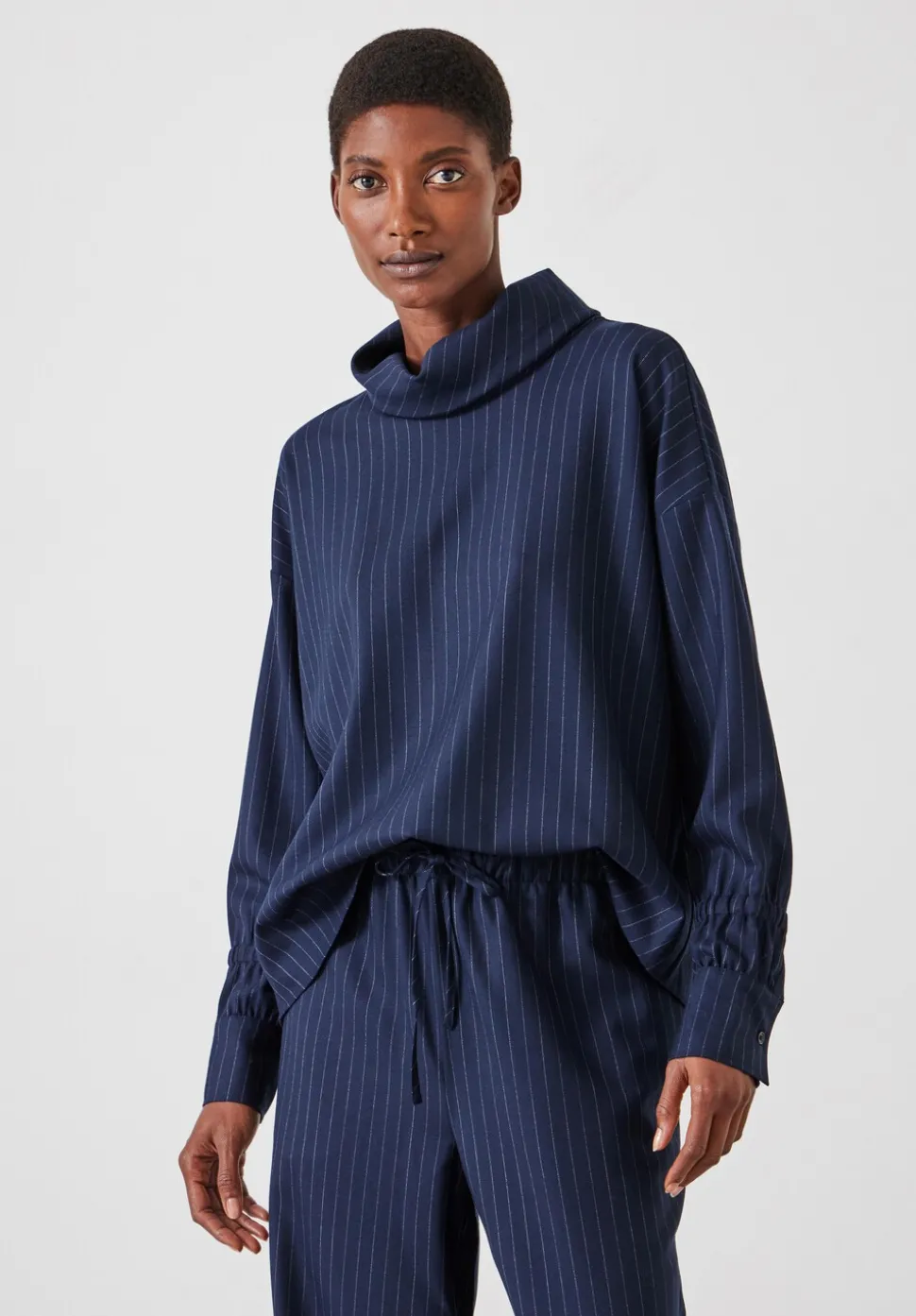 Pinstripe Wool Blend Top