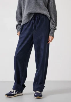 Pinstripe Wool Blend Trouser