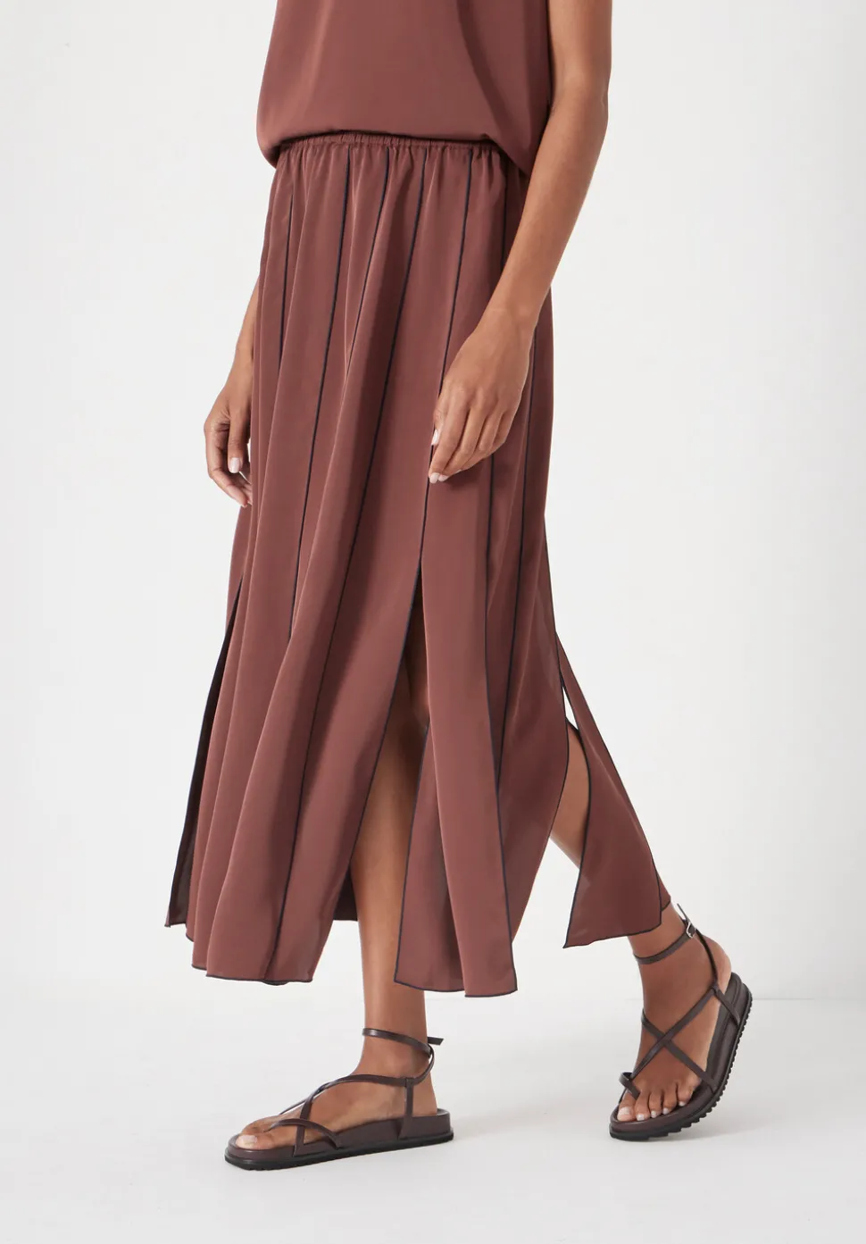 Pippa Satin Pleated Skirt