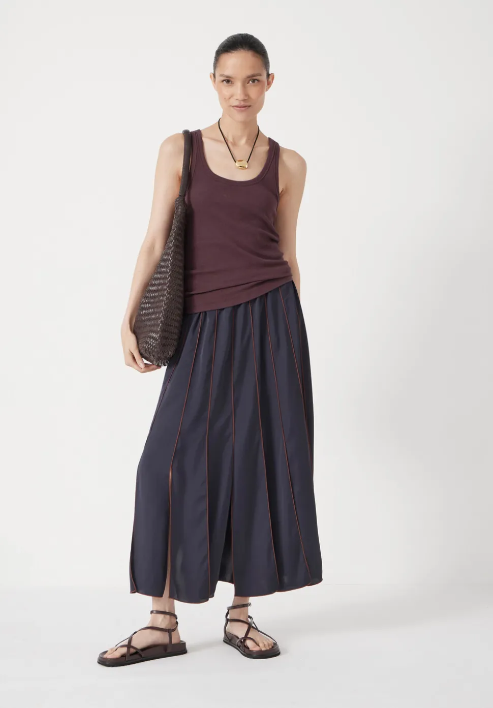 Pippa Satin Pleated Skirt