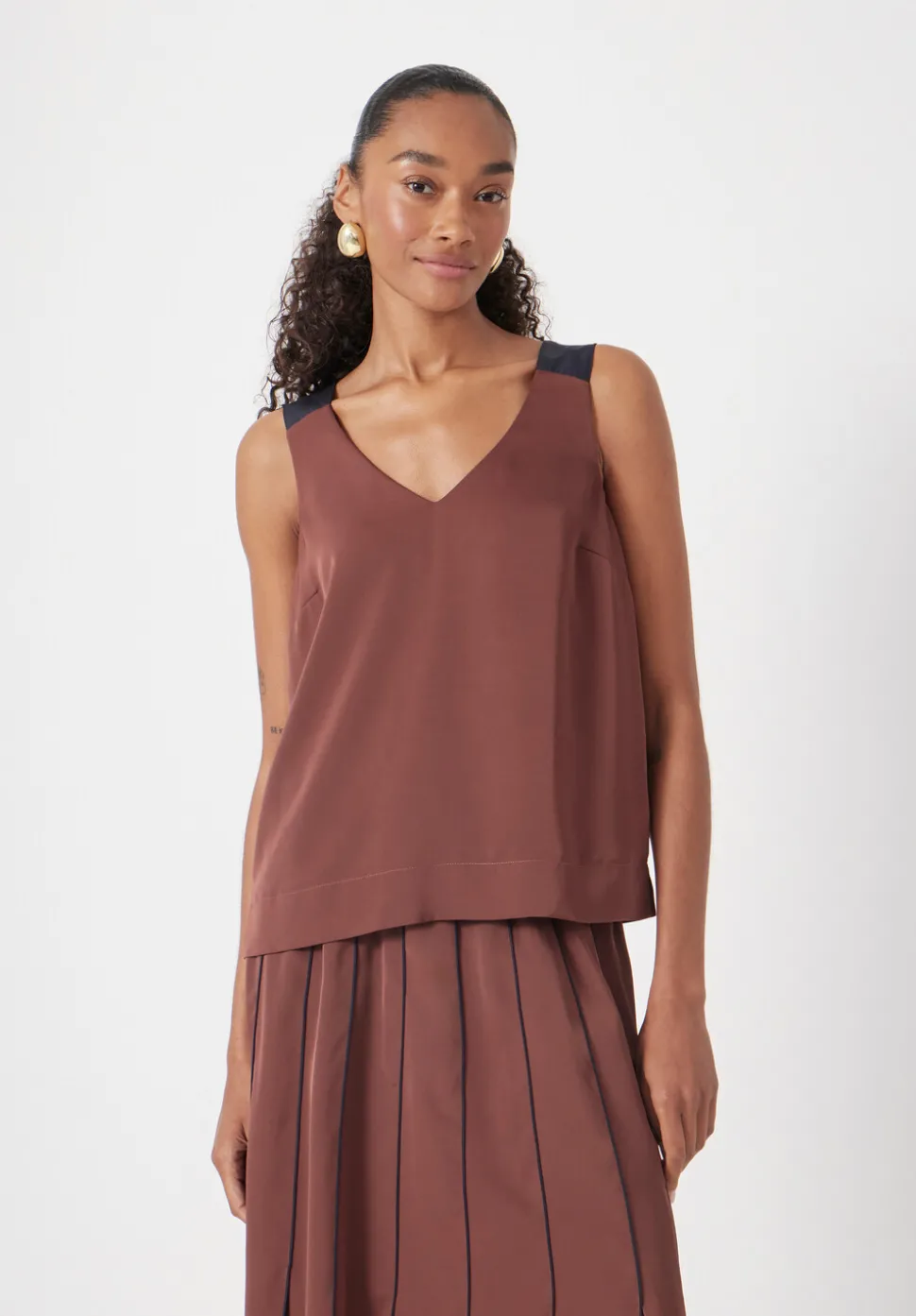 Pippa Satin V-Neck Top