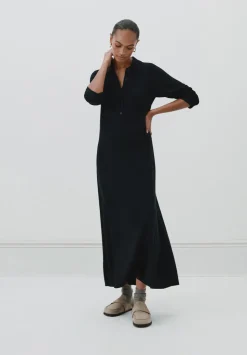 Polo Neck Knitted Midi Dress