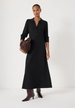 Polo Neck Knitted Midi Dress