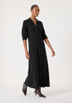 Polo Neck Knitted Midi Dress