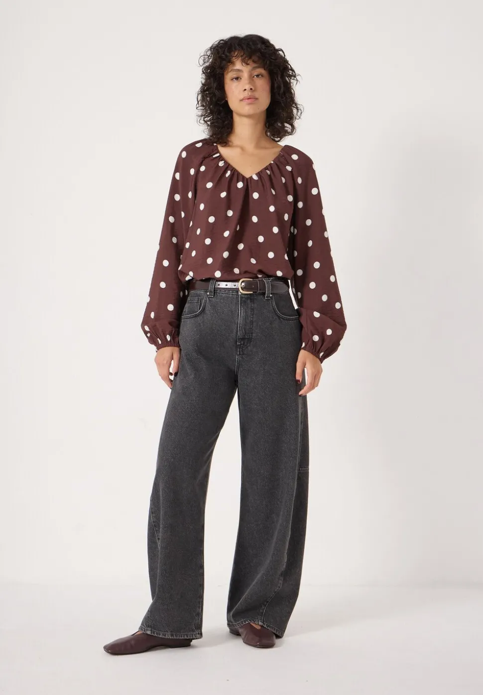 Printed Airflow V Neck Blouse
