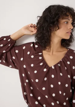 Printed Airflow V Neck Blouse