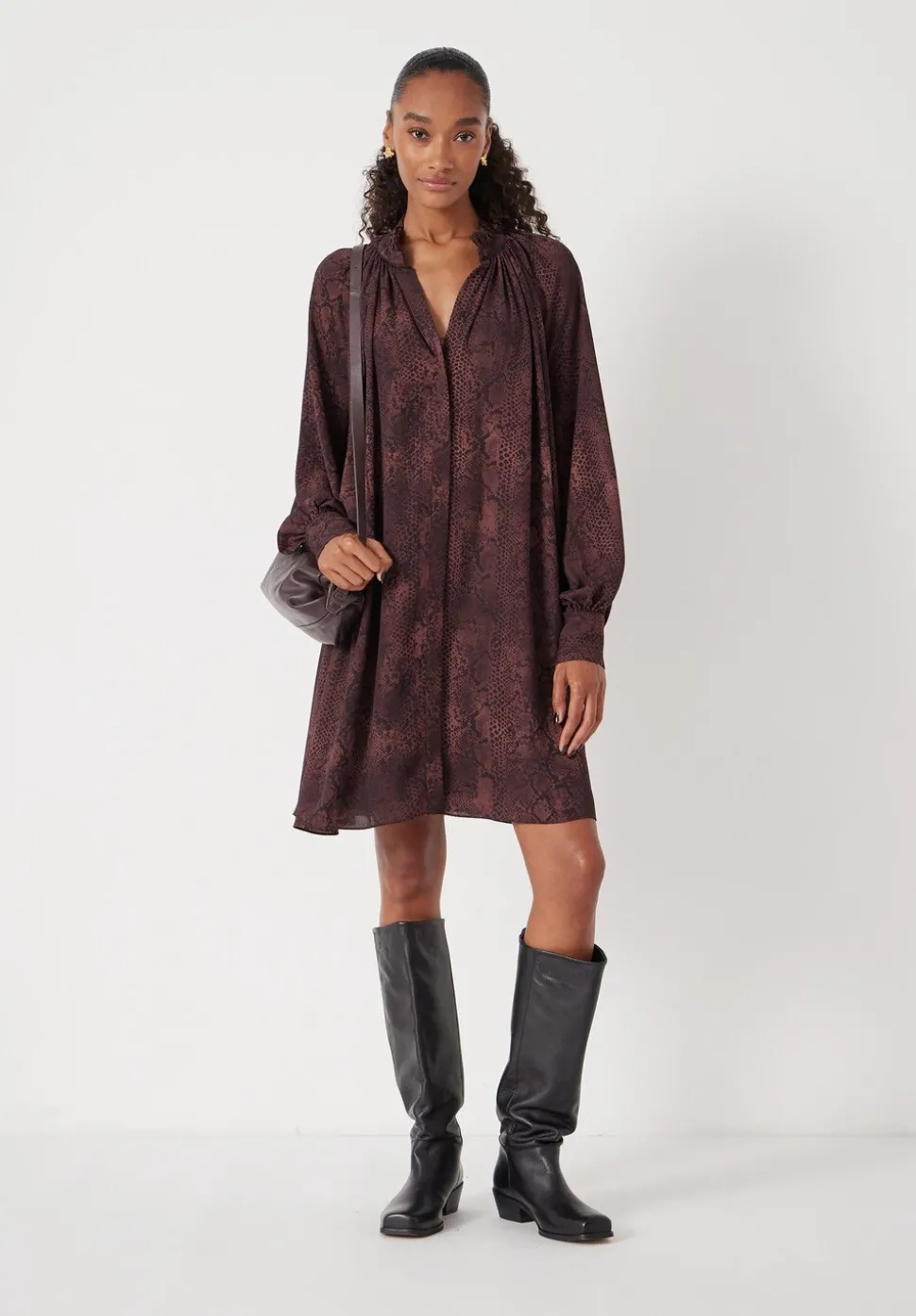 Printed Chiffon Mini Dress