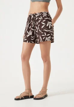 Printed Linen Blend Shorts
