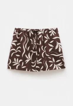Printed Linen Blend Shorts