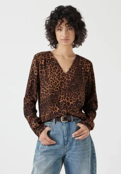 Printed V-Neck Blouse