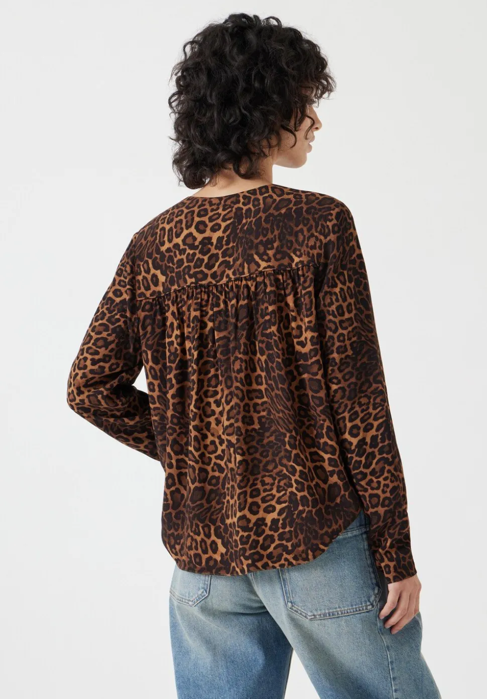 Printed V-Neck Blouse