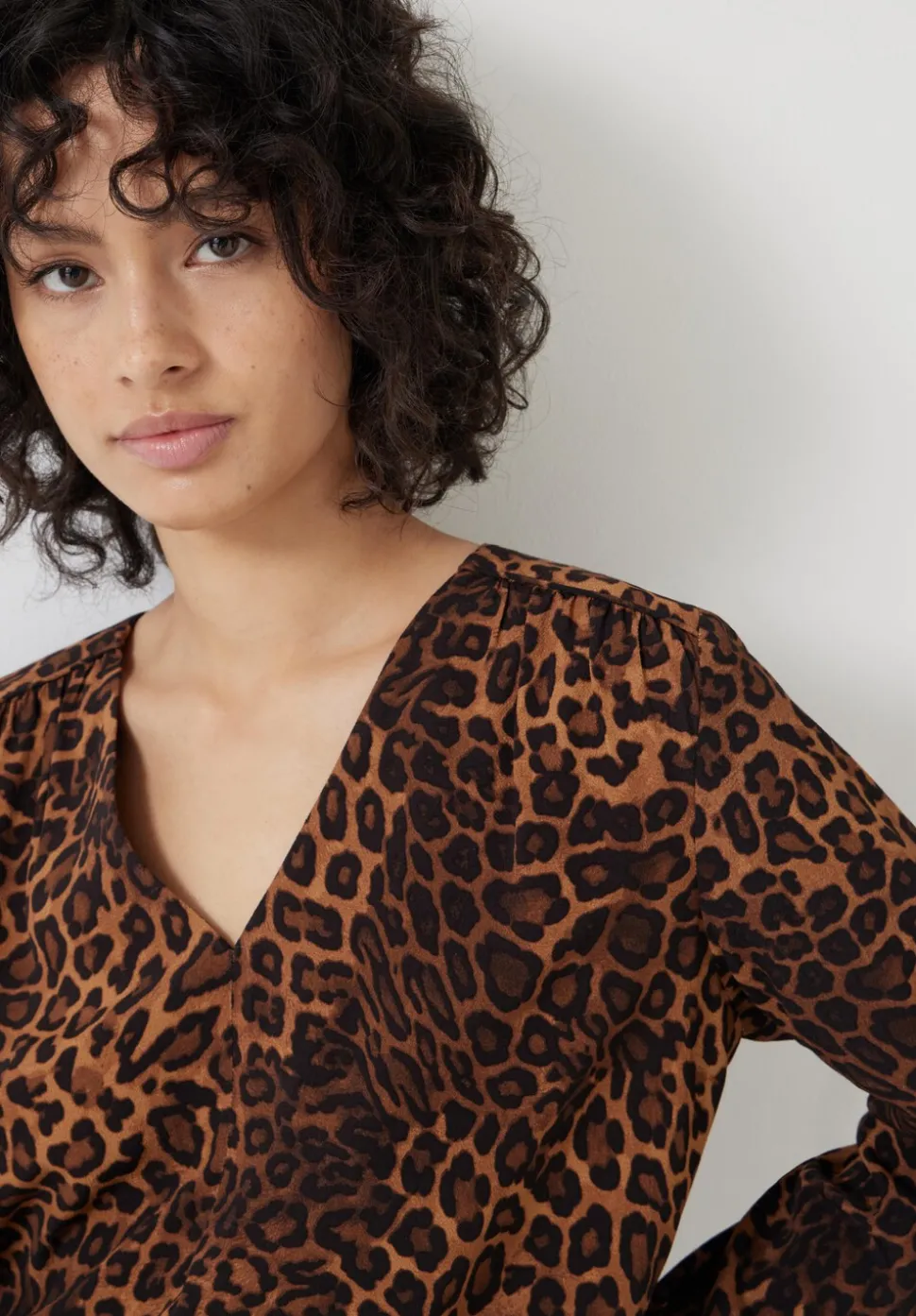 Printed V-Neck Blouse