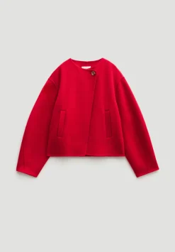 Pure Wool Double Faced Collarless Jacket