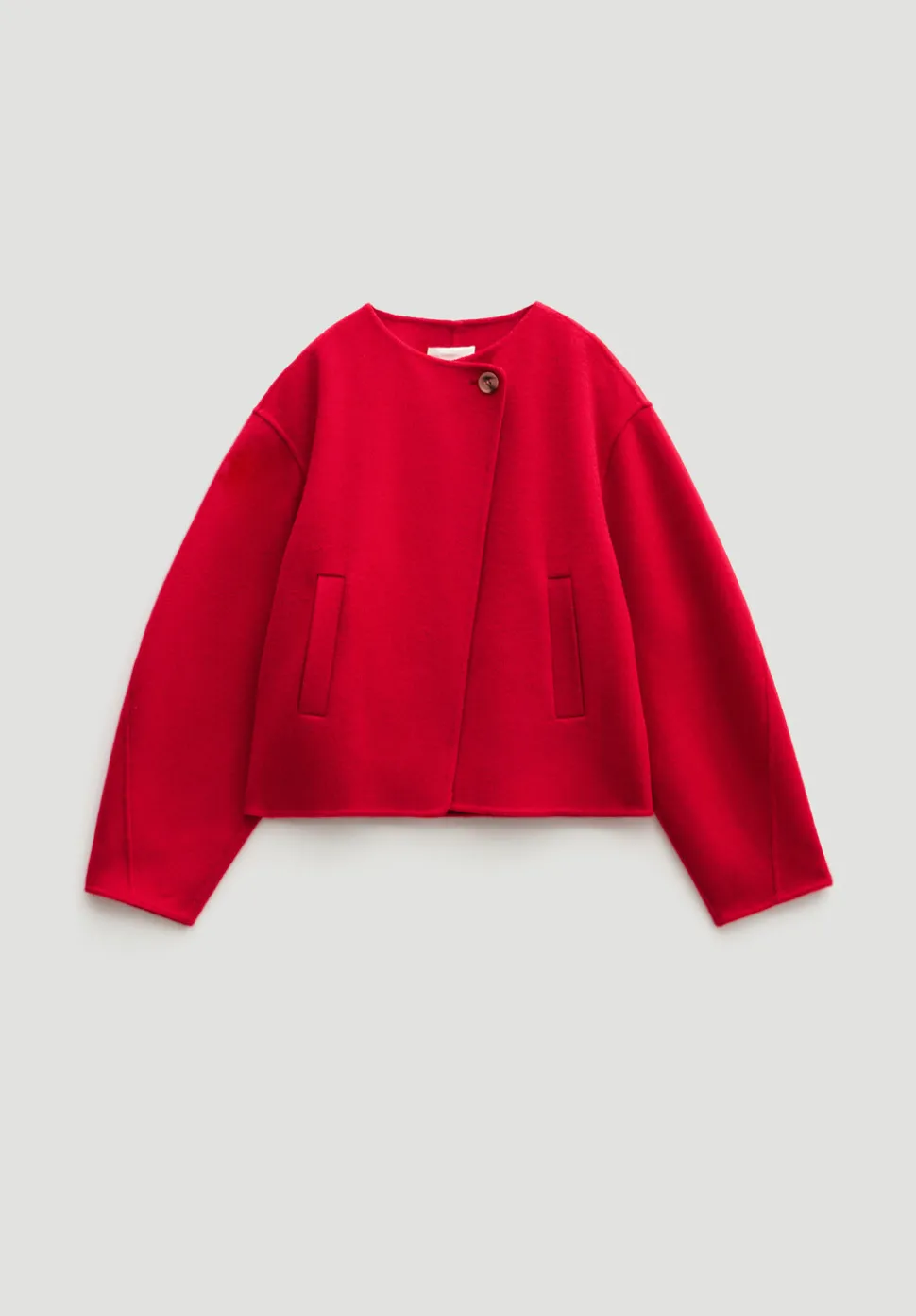 Pure Wool Double Faced Collarless Jacket
