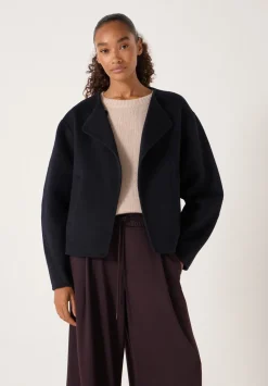 Pure Wool Double Faced Collarless Jacket