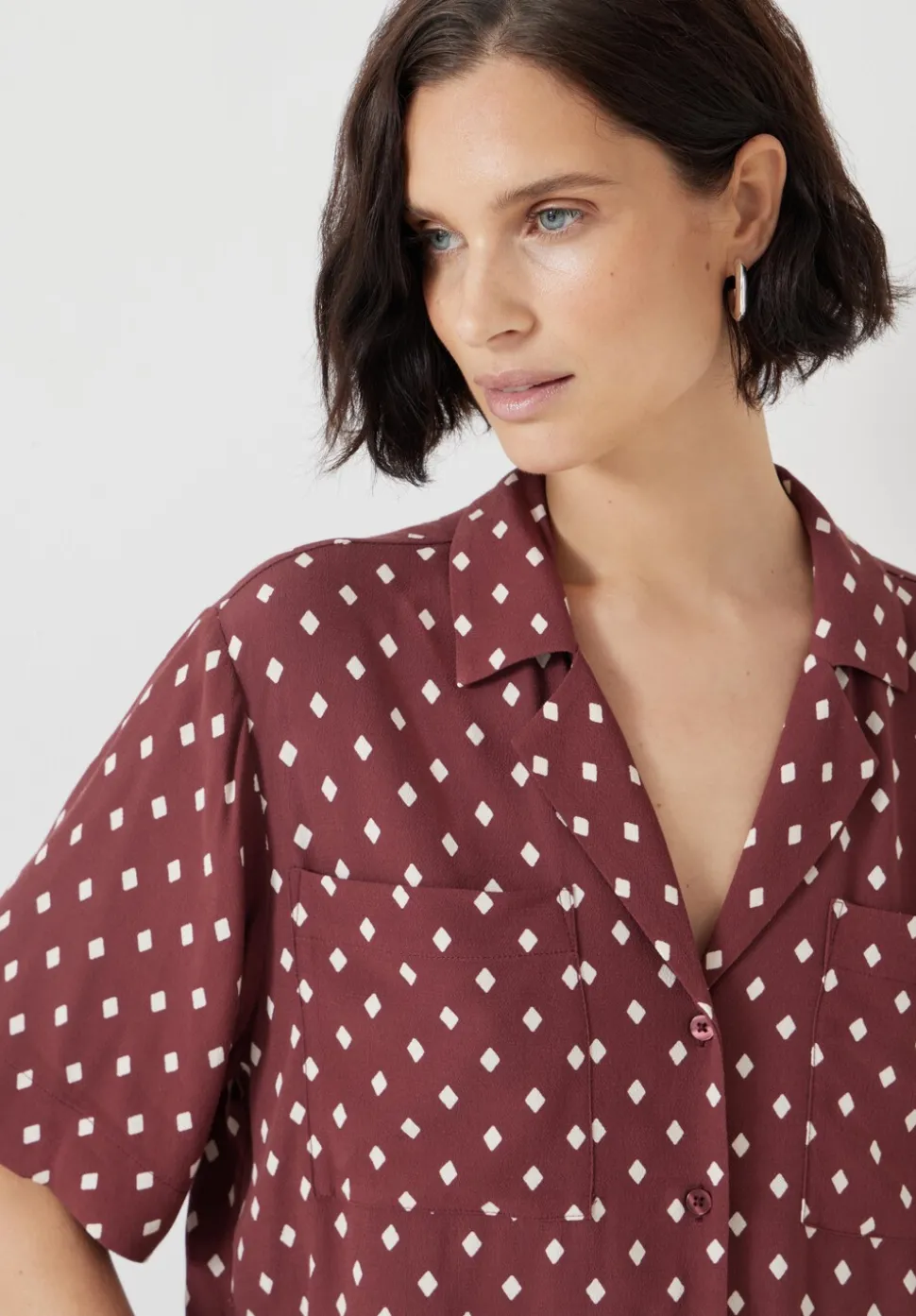 Revere Collar Short Sleeve Shirt