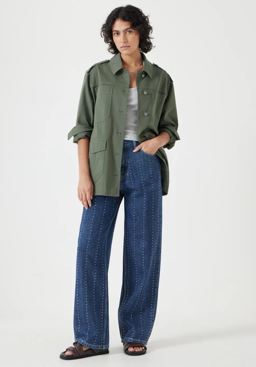 Rhinestone Stripe Jeans