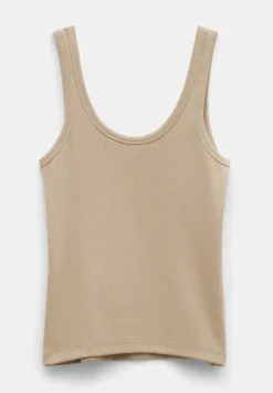 Ribbed Low Scoop Fitted Vest