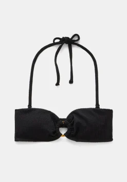 Ring Bandeau Crinkle Bikini Top