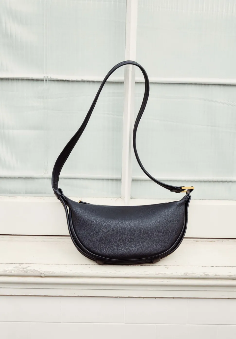 Rory Crescent Leather Crossbody Bag