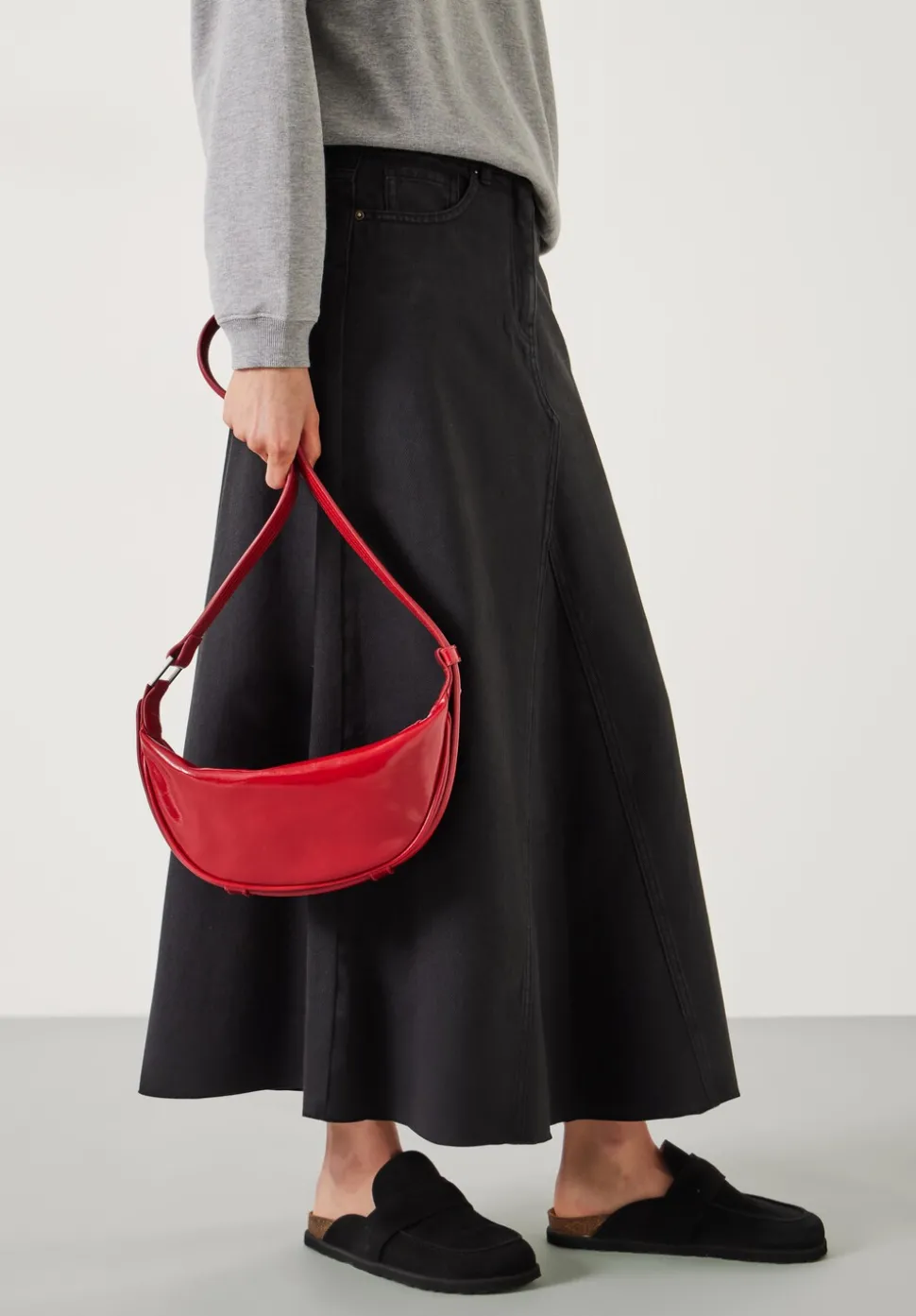 Rory Crescent Leather Crossbody Bag
