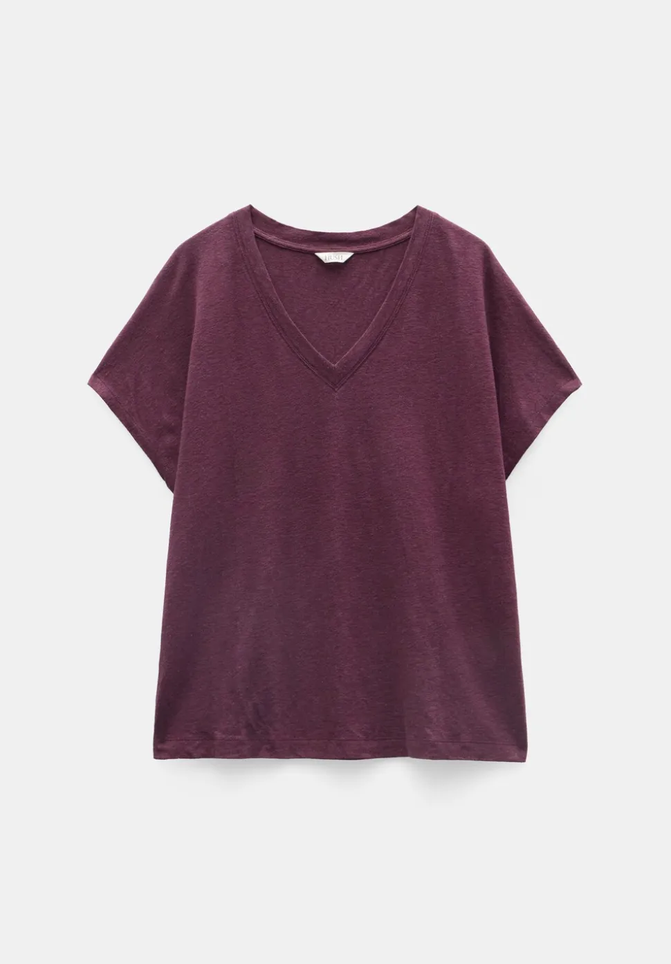 Rosalia Linen Blend V Neck T-Shirt