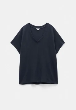 Rosalia Linen Blend V Neck T-Shirt