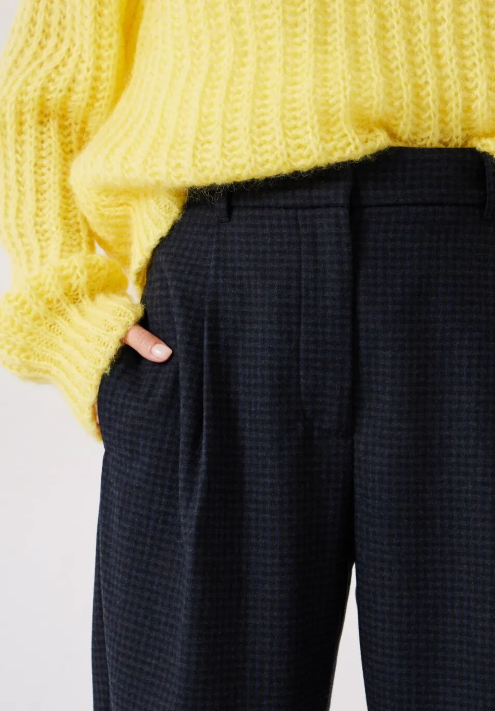 Ruby Check Wool Blend Trousers