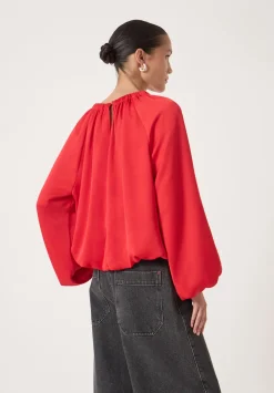 Satin Bubble Hem Top