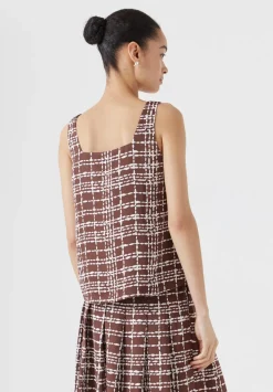 Satin Twill Square Neckline Tank Top