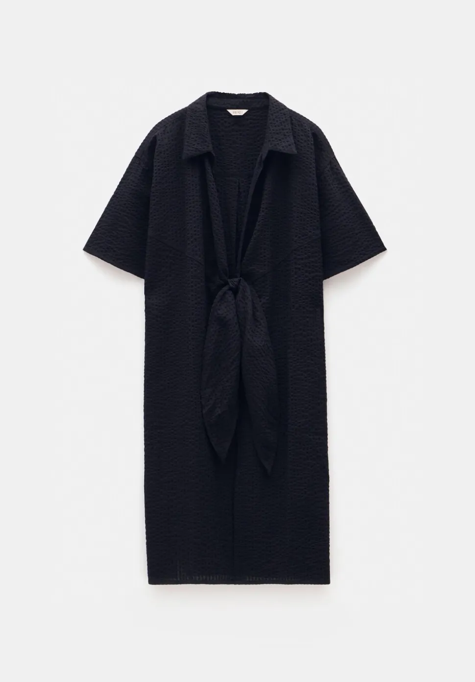 Seersucker Tie Front Beach Dress