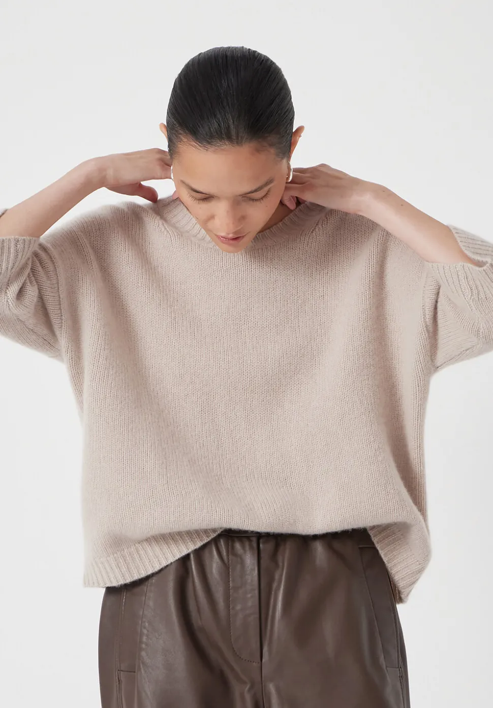 Short Sleeve Chunky Cashmere Tee